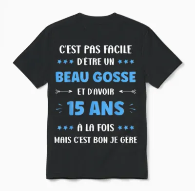 Funny 15 Years Old Boy Birthday 15 Years T-Shirt, Black, S Unisex T-Shirt - Black