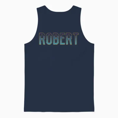 Robert Custom Name Unisex Tank Top - Navy