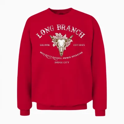 Gunsmoke T Shirtlong Branch Saloon Unisex Sweatshirt - Red