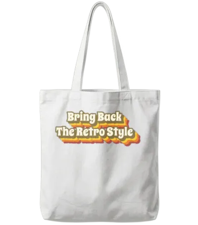 Bring Back the Retro Style Tote Bags - White
