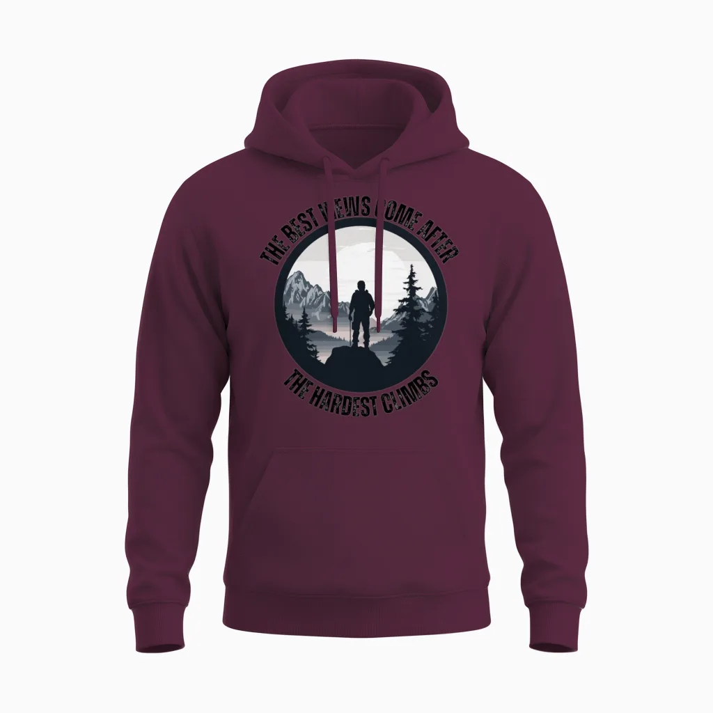 Hiking & Outdoors Gift Unisex Hoodie in Maroon