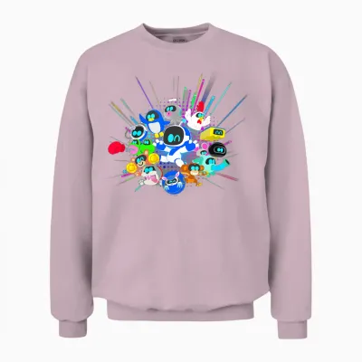 Playstation Astrobot and Friends Power Up Group Shot Unisex Sweatshirt - Light Pink