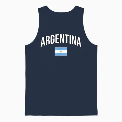 Argentina - Flag of Argentina - Throwback Design - Classic Unisex Tank Top - Navy