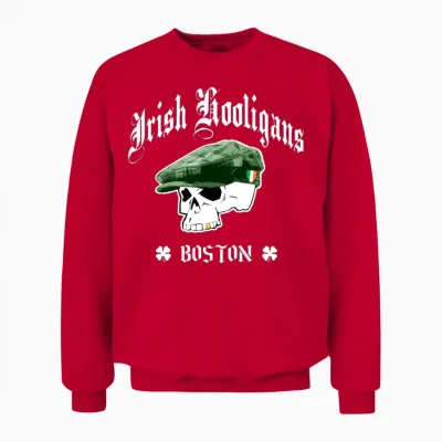 Irish Hooligans Boston Unisex Sweatshirt - Red