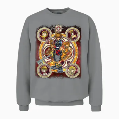 Disney Kingdom Hearts Group Shot Circles Unisex Sweatshirt - Sport Grey