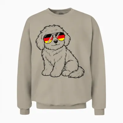 Deutsche Flagge Hund Deutsch Deutschland Hunde Unisex Sweatshirt - Sand