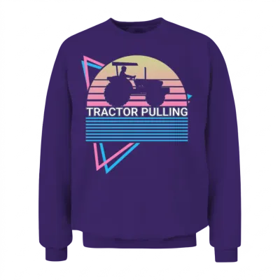 Tractor Pulling Retro Unisex Sweatshirt - Purple