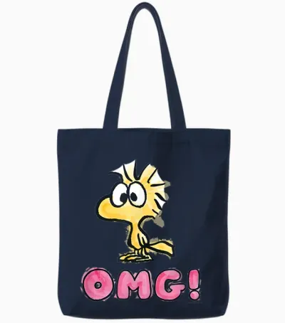 Peanuts - Snoopy Woodstock Omg Tote Bags - Navy
