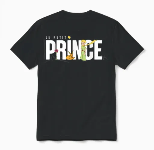 Le Petit Prince Classic Story Art Design T-Shirt, Black, S Unisex T-Shirt in Black