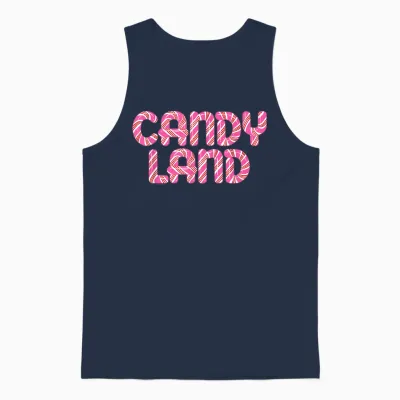 Candy Land Retro 90's Logo Unisex Tank Top - Navy