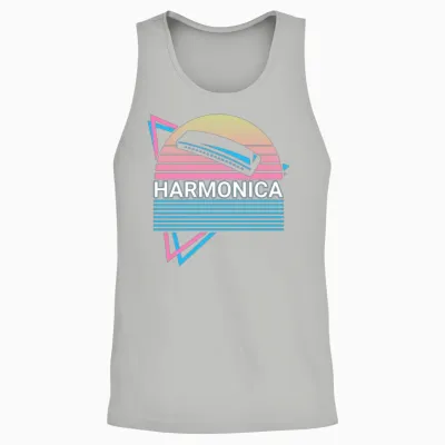 Harmonica Player Harmonicist Retro Unisex Tank Top - Ash