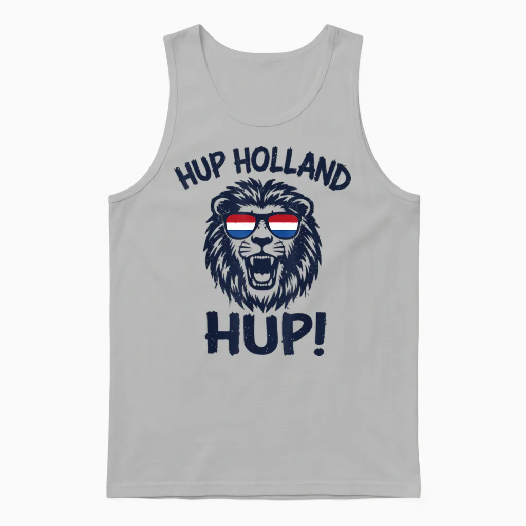 Hup Holland, Netherlands Flag Lion, Nederland Dutch Orange Unisex Tank Top in Ash