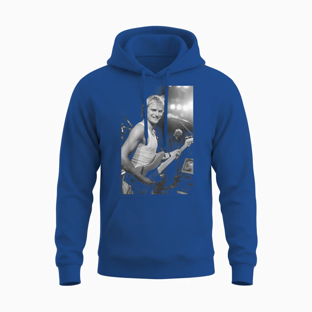 Sting, Singer of the Police, on American Tour in 1980 Unisex Hoodie in Royal