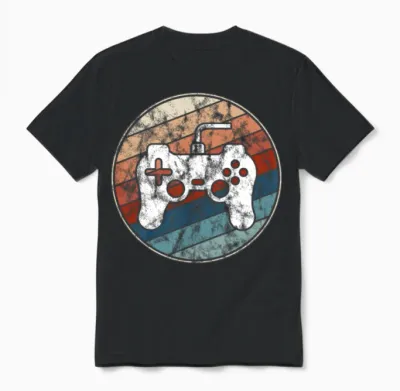 Retro Game Controller Unisex T-Shirt - Black