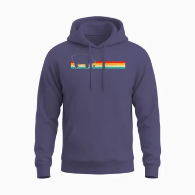 Pig Retro Unisex Hoodie - Heather Sport Dark Navy