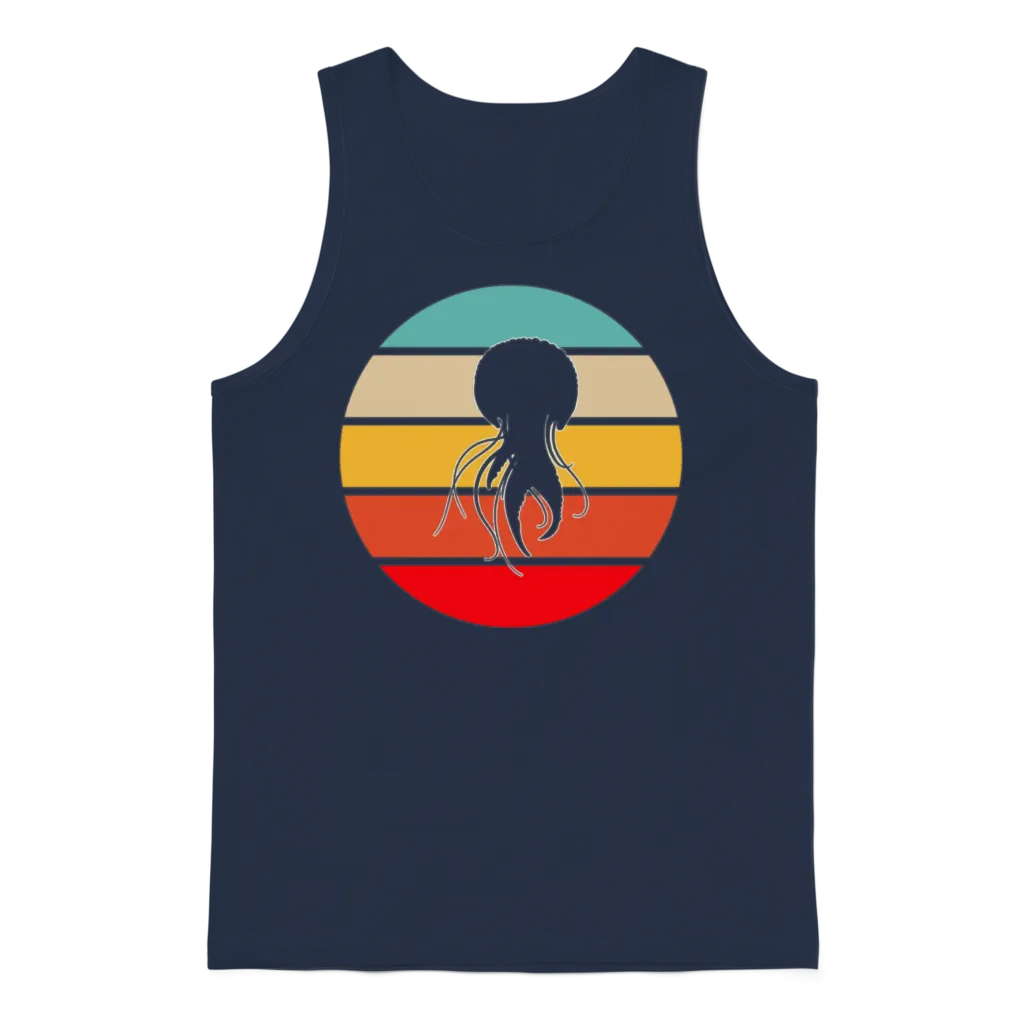 Jellyfish Retro Unisex Tank Top - Navy