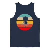 Jellyfish Retro Unisex Tank Top - Navy – 1