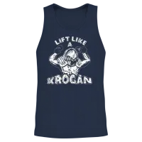 Lift Like a Krogan Unisex Tank Top - Navy – 2
