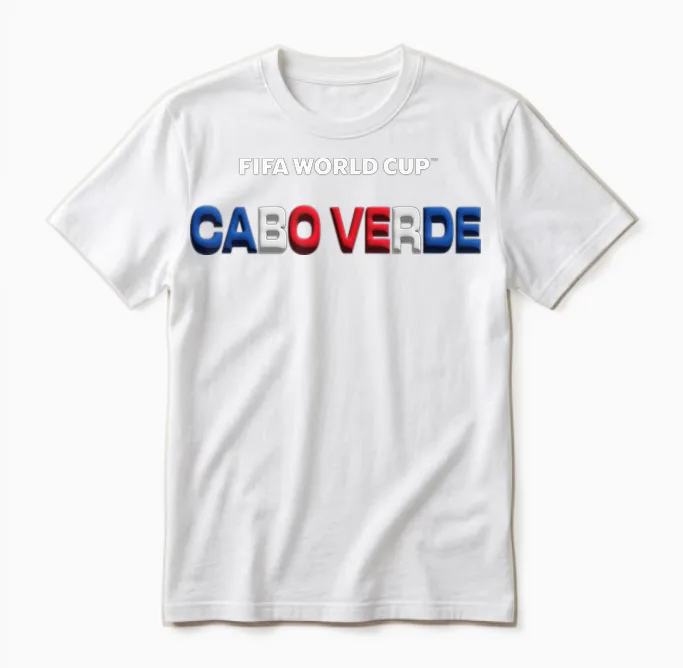 Fifa World Cup26 Cabo Verde Bubble Color Unisex T-Shirt in White