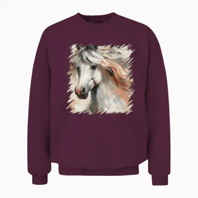 White Horse Unisex Sweatshirt - Maroon