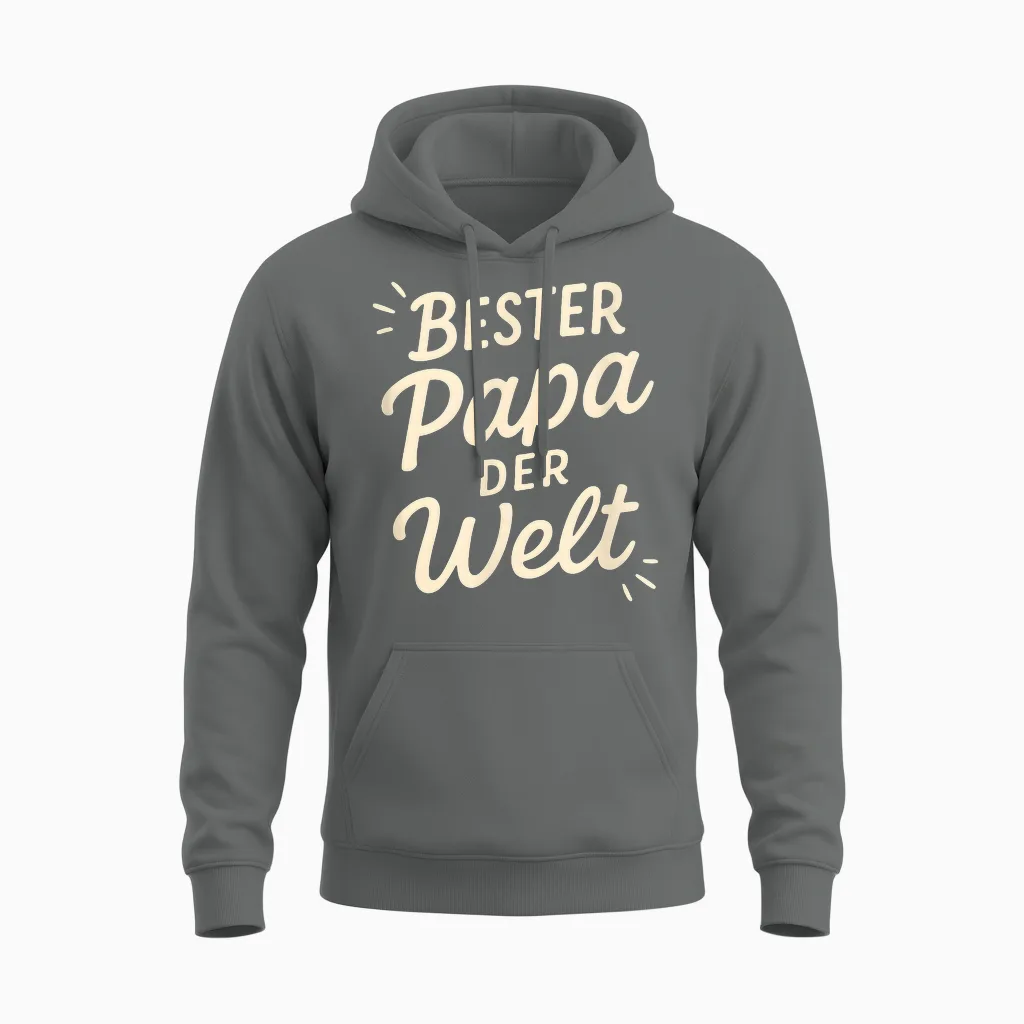 Bester Der Welt Geschenkidee Vatertag Papa Männer Spruch Unisex Hoodie in Graphite Heather