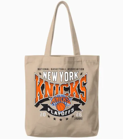Nba Officiel 2026 Playoffs New York Knicks Next Tote Bags - Natural