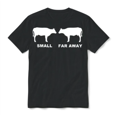Small Cow Far Away Mens Funny Father Ted Dougal Ja Unisex T-Shirt - Black