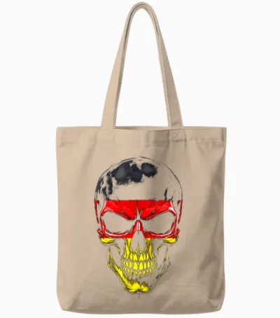 Totenköpfe Deutschland Flagge Halloween Herren Damen Tote Bags - Natural