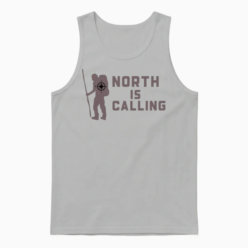 North Is Calling Compass Hiking Unisex Tank Top in Ash