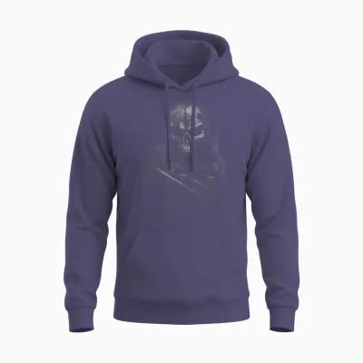 Force D'intervention - Masque De Jeu - Motif Tête De Mort Unisex Hoodie - Heather Sport Dark Navy