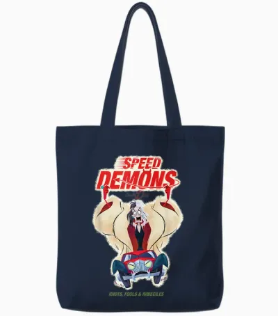 Disney Villains Cruella De Vil Speed Demons Tote Bags - Navy