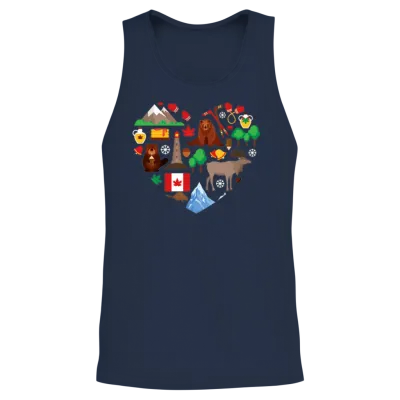 Canada Flag Heart Souvenir Maple Leaf Gift Unisex Tank Top - Navy