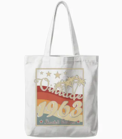 Vintage 1963 Retro Style Tote Bags - White