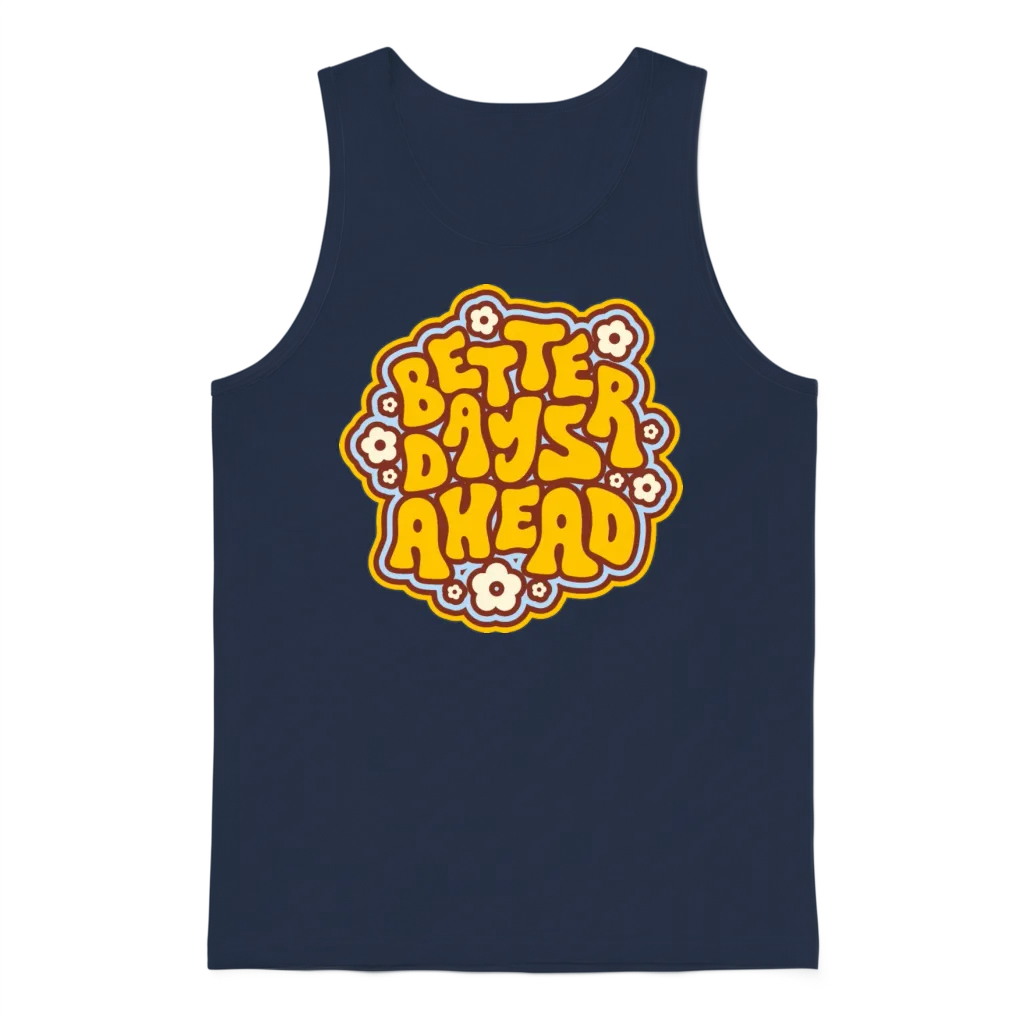Retro Style Unisex Tank Top - Navy