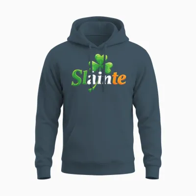Slainte Irish Cheers Toast Patricks Day Unisex Hoodie - Dark Heather