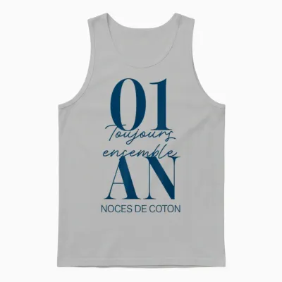 Idée Cadeau Couple 1 an De Mariage - Noces De Coton Unisex Tank Top - Ash