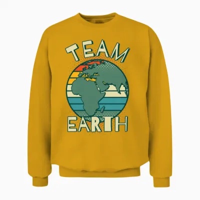 Team Earth Retro Colors Unisex Sweatshirt - Gold