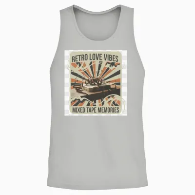 Vintage Love Music Unisex Tank Top - Ash