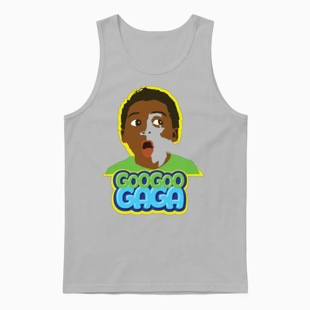 Goo Goo Gaga Face Unisex Tank Top in Ash