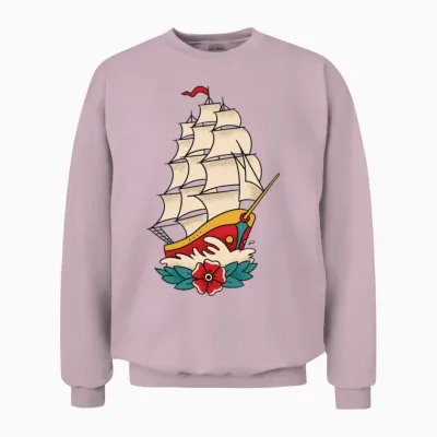 Old Retro Boat Sailing Old Retro Boat Sailing Insp Unisex Sweatshirt - Light Pink