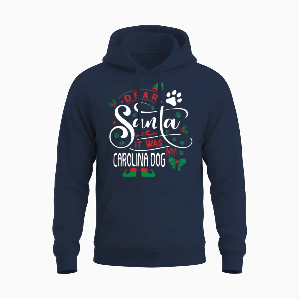 Carolina Dog Dog Christmas Dog Breed Unisex Hoodie in Navy