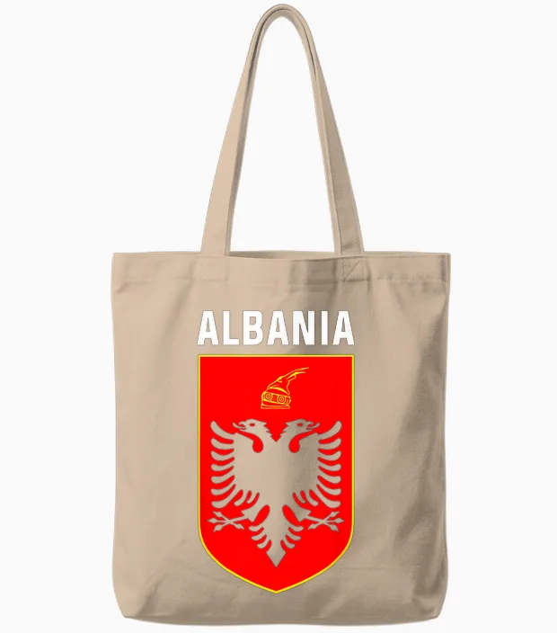 Albania Davil Dignal Albania Vintage Albaner Kosovo Tote Bags in Natural