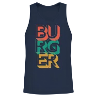 Retro Burger Unisex Tank Top - Navy – 2