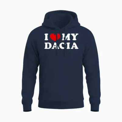 I Love My Dacia, Ich Liebe Meinen Dacia Unisex Hoodie - Navy