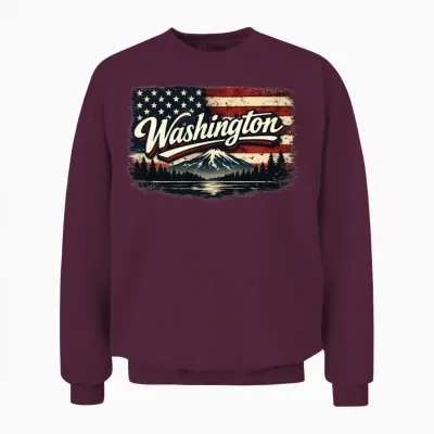 Retro Washington Unisex Sweatshirt - Maroon