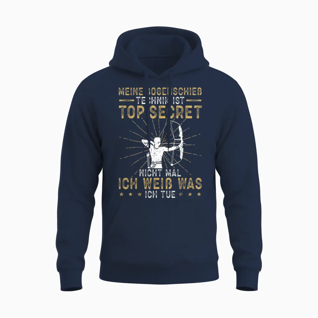 Bogenschießen Lustiges Design Bogenschießen Meine Bogenschieß Technik Archery Unisex Hoodie in Navy