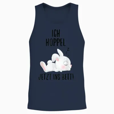 Ich Hoppel Jetzt Ins Bett Kaninchen Schlafshirt Hasen Unisex Tank Top - Navy