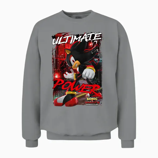 Sonic the Hedgehog Sonic X Shadow Generations Ultimate Power Unisex Sweatshirt in Sport Grey