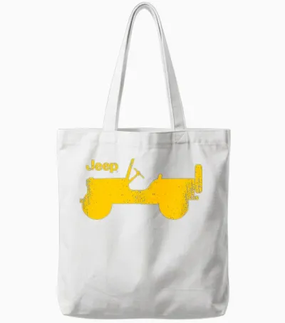 Jeep Willys Profile Tote Bags - White