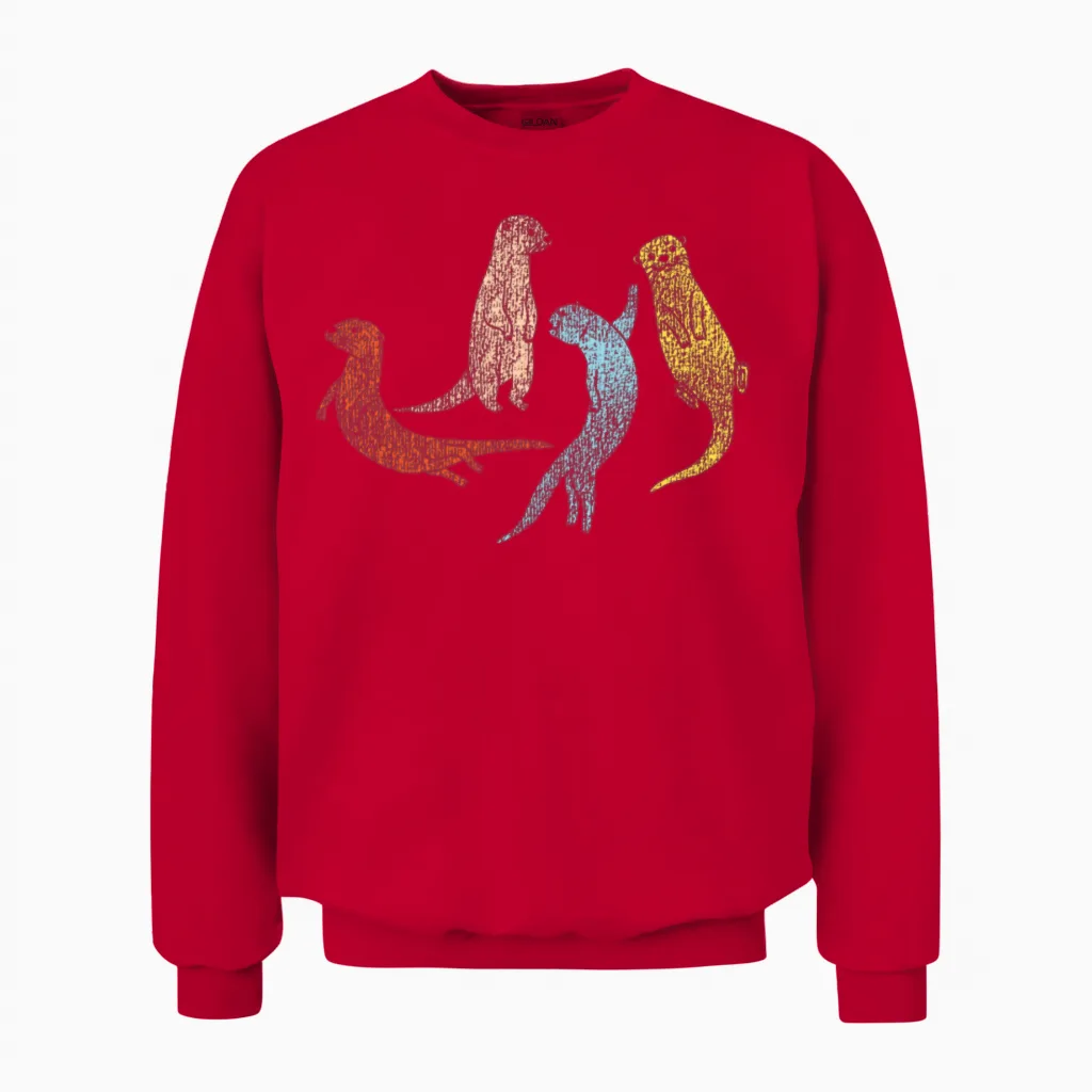 Otter Retro Vintage Unisex Sweatshirt - Red